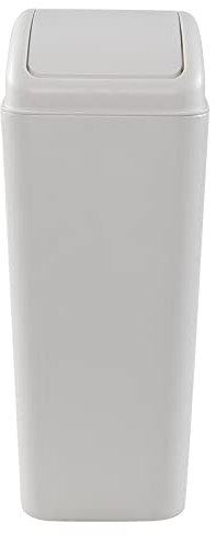 Leendines 14 Liter Kunststoff-Mülleimer, Mülleimer mit Schwingdeckel (hellgrau)