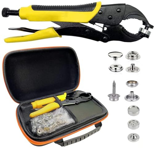 Kit di strumenti di fissaggio Scatto Funzione punzonatura, pulsante a scatto con setter regolabile, strumento da 15 mm, include 40 set di bottoni automatici marini