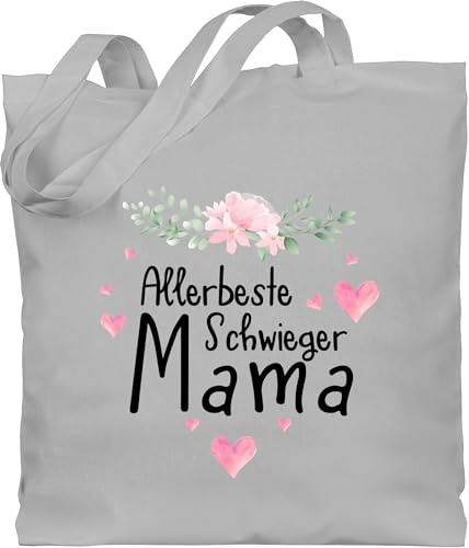 Shirtracer - Baumwolltasche - Mama - Taschen - Allerbeste Schwiegermama Blumen