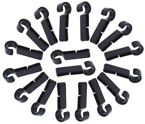 MOUDOAUER 20 Stück Helm-Clips Befestigung Scheinwerfer Schwarz Set Scheinwerfer Harte Hut Sicherheit Zubehör Kappe Haken Outdoor Werkzeuge