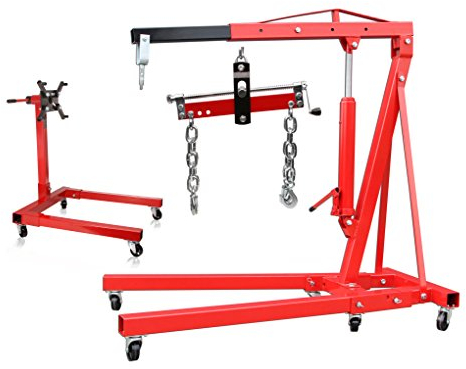 otgerlensker products Motorkran 2 t mit Haken + Motorheber 1500 LBS + Motorhalter 567 kg