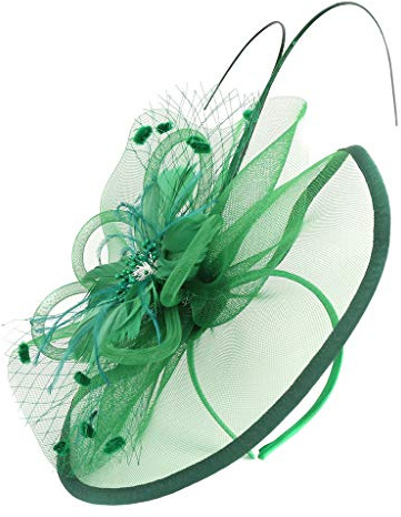 Fascinator Hat Stirnband Hut Schwarze Kirche Top Hut Tea Party Ladies Hut Kopfbedeckung Eleganter Kopfschmuck, Damen Fascinator Hut mit Federn Schleier Stirnband Clip Damen Fascinators Hut Haarreifen
