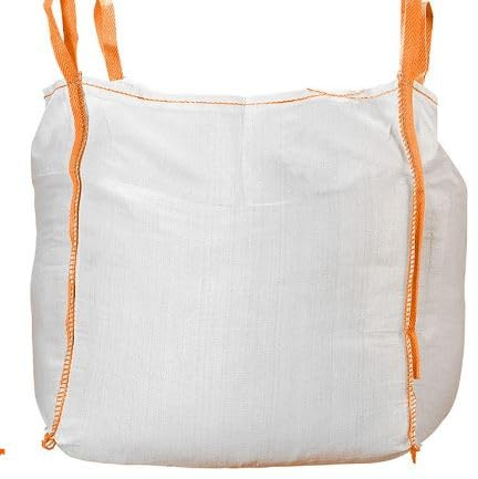 Bigbag 90x90x90cm weiß mit Gelber Schlaufe 1000kg für Gartenpflege, Schuttentsorgung Kies Miscanthus Neuware