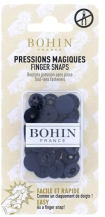 Bohin - Bohin Plastik Marine Blau (13mm) Schnapp Befestigungselemente - 8 Stücke