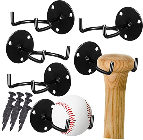 Yardwe 6 Stück Baseballschläger Wandhalterung aus Eisen, Schwarz