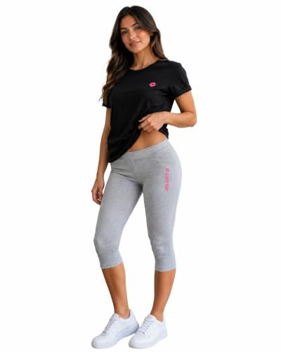 Lotto LEGGINGS CORTO MODELLO CAPRI LA1011 IN COTONE ELASTICIZZATO LEGGINGS DONNA PROMO DISPONIBILE FITNESS YOGA PALESTRA ABBIGLIAMENTO SPORTIVO (BLU