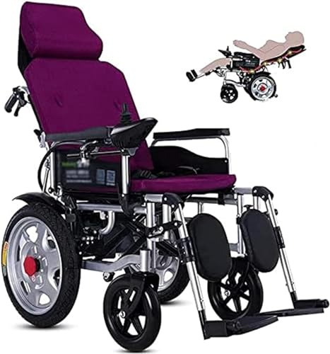 Fauteuil roulant électrique avec appuie-tête, portée de 42 km de long, double moteur, pliable, léger, portable, fauteuil roulant motorisé tout terrain