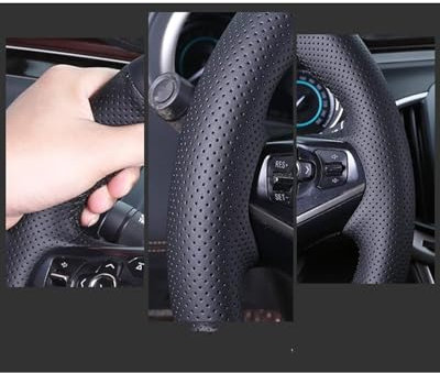 Auto Lenkradbezug Für Benz Für E-Klasse W211 E230 E280 E350 Für CLS-Klasse Für CLS350 CLS500 DIY Leder Auto Lenkradbezug Lenkradabdeckung(Black Thread)