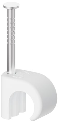 Temolink Kabelklämmor, 100 stycken, 5–7 mm, robusta nagel-i-trådklämmor, 304 rostfritt stål, UV- och väderbeständig, kabelhantering för telefon- och Ethernet-kabel, strömkabel, rör, vit