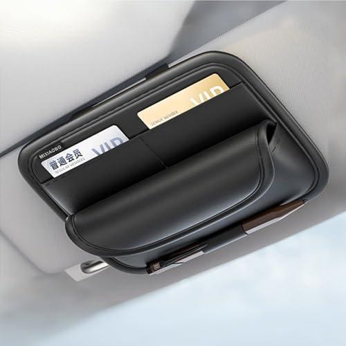 Bebochoi Organizador para Visera de Coche, Soporte para Gafas de Sol de Coche, Soporte para Parasoles de Coche, Funda Universal para Accesorios de Interior (Negro)
