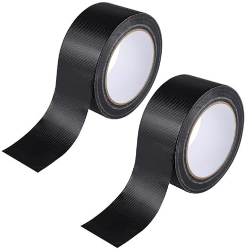2x Nastro Telato Super Resistente, Nastro Telato, Nastros Telatos Rinforzato, Utile per Riparazioni Generiche Tubi Di Gomma E Plasticae E Lavori Fai Da Te, Impermeabile, Resistente, 30 mm x 50 m, Nero