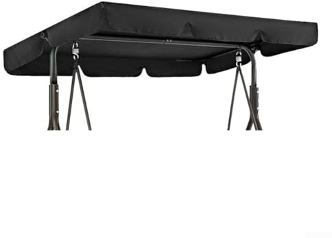 Hollywoodschaukel Sonnenschutz, wasserdicht, Baldachin für effektiven Staubschutz im Freien (schwarz, 142 x 120 x 18 cm)