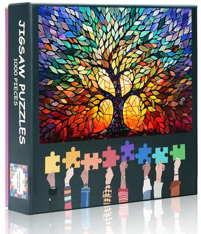 1000 Teile Puzzle für Erwachsene – Abstrakte Kunst Baum des Lebens, Premium-Puzzle für Erwachsene mit 1000 Teilen zur Entspannung (27,5 x 19,7 Zoll)