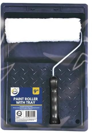 Paint Roller with Tray Durable Microfiber Roller for Smooth Wall Coverage Reusable, Shed-Free, Ideal for DIY & Professional Use 9-Inch