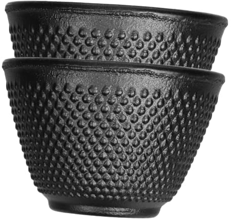 TOBBOMEY Tasses à Thé En Fonte Japonaise 120 Ml Lot De 2 Résistantes Isolation Thermique Usage Quotidien Maison Et Bureau