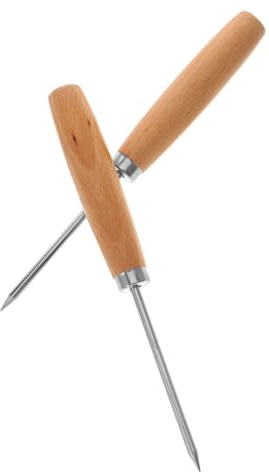 ARTSEWPLY Piccozze da Ghiaccio Manico in Legno Acciaio Inossidabile Tritaghiaccio Ergonomiche per Baristi e Cocktail Utensili da Cucina Professionali Set 2 Pezzi per Bar e Ristoranti