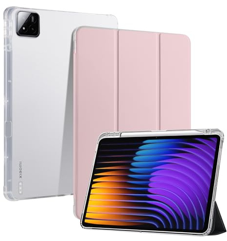 CiimWaa Funda para Xiaomi Pad 8/8 Pro/Xiaomi Pad 7/7 Pro/Mi Poco Pad X1 11,2 Pulgadas, Ultrafina Inteligente Funda Encendido/Apagado Automático Case Soporte Trifold, Rosa