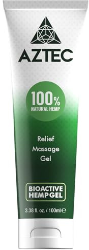 Aztec Bioactive Hemp Relief Massage Gel, 100% Natural Hemp with Menthol Crystals, 100ml (100ml)