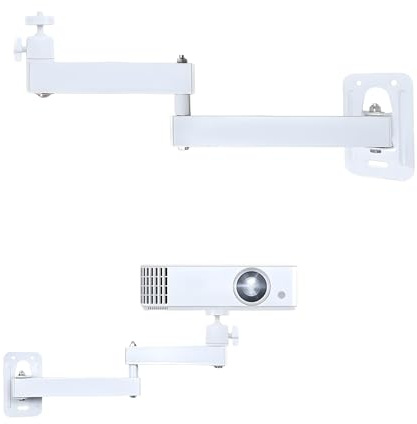 MxSplorion Beamer Halterung Wand, Multi-Winkel Verstellbare Projektorhalterung, Metall Projektor Ständer mit 1/4-Zoll-Schraubschnittstelle, Beamer Halterung Decke für Heimkino,Spielzimmer,BüRo,Weiß