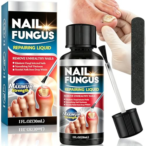Extra Strong Fungal Nail Treatment for Toenails & Fingernails, Antifungal Formula Repairs & Renews Thick, Damaged Nails, Restores Healthy Nails, Promoting Natural Growth While Reducing Splits, 30ml