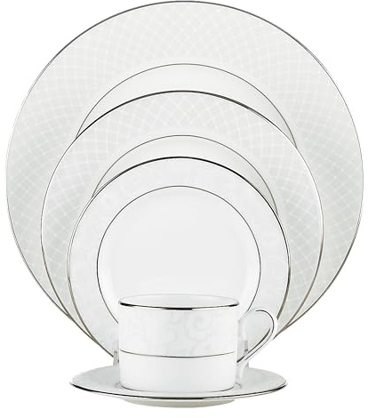 Lenox Venetian Lace 5 Piece Place Setting, 5-Piece Place Setting, Lenox Venetian Lace Fine Dinnerware,White