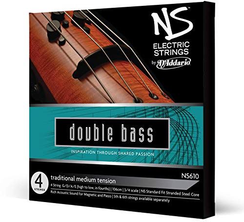 D'Addario NS Electric Traditional Bass String Set, 3/4 Scale, Medium Tension