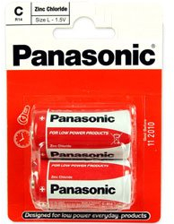 Panasonic R14RZ-2BP Zinc Chloride C Size Battery - 2 Packs