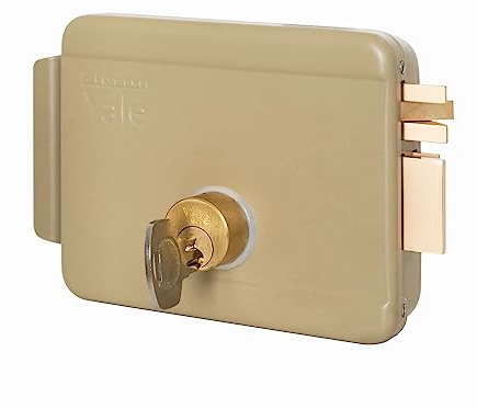 Yale Serratura elettrica da applicare per cancelli Y68000701 mano destra, acciaio verniciato, entrata 70 mm, basso voltaggio