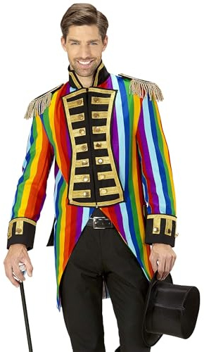 WIDMANN – Kostym parad frack, konfetti, regnbåge, CSD, cirkusdirektör, gardeuniform, clown, showmen, temafest, karneval
