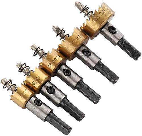 Tools 5pcs 16-30mm 6542 Carbide Core Drill Bit,Hole Saw Metalworking Cutter Stainless Steel Alloy Metal Drilling Tip Drill Bit Set Drill bit Set