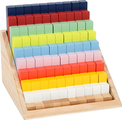 small foot Rechenstäbchen XL-Lernbox Educate, aus Holz, farbenfroh, schulen das Zahlenverständnis, ab 4 Jahren, 12214