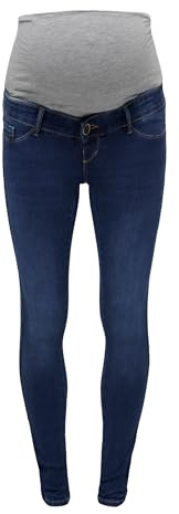 ONLY MATERNITY Damen Olmroyal Life Sk Mbd Jeans Dnm Noos, Medium Blue Denim, XL / 32L