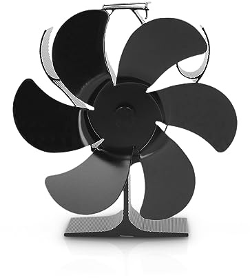 Elprico Kaminventilator mit 6 Flügeln, Aluminiumlegierung, Durchmesser 152 Mm, Wärmebetriebener Ofenventilator, Leiser, Wärmebetriebener Kaminventilator mit Hoher Temperaturbeständigkeit