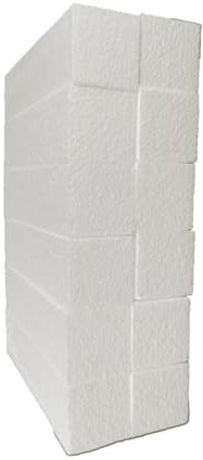 DecoPorex Styroporblöcke 5 cm x 5 cm x 20 cm (12 Stück) für Bastelarbeiten, rechteckige Steine aus Polystyrol für Kunst und Basteln, Weiß