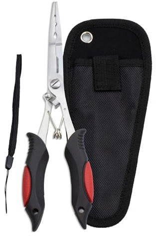 Yaoliucp Attrezzatura da Pesca 8.9 '' Pinza da Pesca in Acciaio Inossidabile con Cordino per Il Cordino e la Cinghia Che Salta l'acqua salata