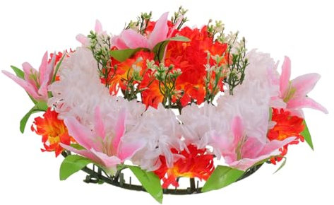 HAMPPLIES De Flores Artificial para Wreath De Sacrificio Lirios Rosados Adorno De Duelo para Cementerio Flores Artificiales Realistas para Funerales