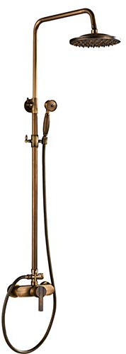 Antique Brass Shower System With Hot And Cold Water Wall Mounted Shower Faucet Set Multifunction Single Handle Shower Combo Set With Shower Head, Handheld Shower,Style B (Style A)