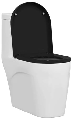 vidaXL Toilettensitz Schwarz 48 x 36,5 x 4,5 cm Polypropylen