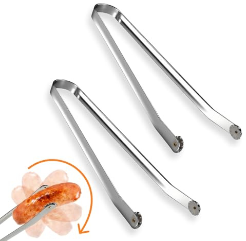 leruiyezs Pinzas Para Barbacoa De Acero Inoxidable Con Ruedas Dentadas 36cm,Pinzas Cocina Largas Antideslizantes,Pinzas Para Parrilla Resistentes Para Girar Carne,Verduras,Embutidos En Cocina (2)
