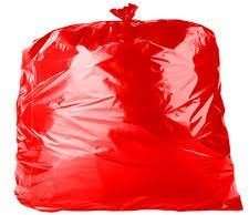 50 bolsas de basura de 99 cm, color rojo, 45 x 73 x 99 cm, 140 g.