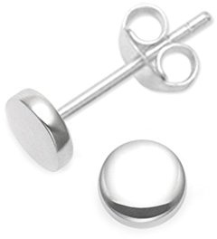 Heather Needham Sterling Silver Round Stud Earrings - Size: 4mm x 1.8. Gift Boxed round silver earrings. B41HN/5337