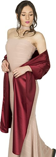 BlackButterfly Satin Stola Schal Damen | Hochzeit & Standesamt, Umschlagtuch, Schultertuch, 48 x 241 cm, Braut & Abiball, Glänzend, Einheitsgröße