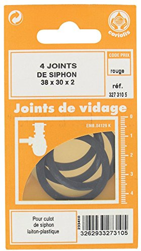 Joint de culot de siphon Gripp - Diamètre Extérieur : 38 mm - Intérieur : 30 mm - Vendu par 4