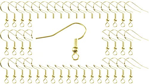 Miniblings 300x Ohrhaken Rohlinge vergoldet Ohrringe DIY selber 19x22mm | und Zubehör für eigene Kreationen, mit Fischhaken und Haken