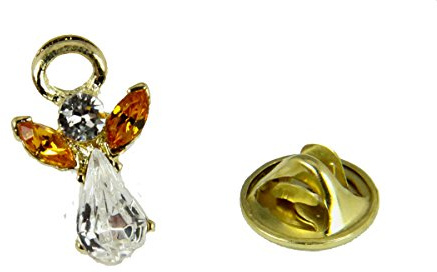 6030607 November Crystal Birth Month Angel Pin Guardian Lapel Brooch Tie Tack