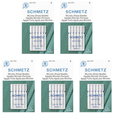 Schmetz Microtex Sharp symaskinsnålar 130/705 h-m Storlek 90/14 25-pack