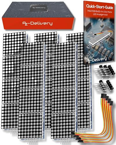 AZDelivery MAX7219 8 x 32 Dot Matrix MCU 4 in 1 LED Display Module compatible with Arduino including E-Book!