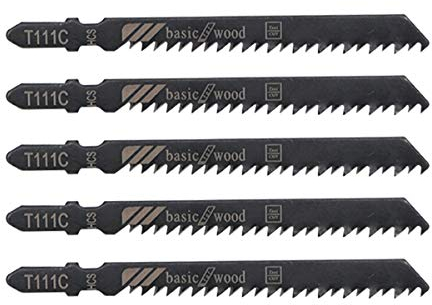 MASO 5 lame per seghetto alternativo a T T111C, lame per seghetto alternativo universale per tagliare metallo, legno, PVC e altro ancora, adatto per Bosch, Dewalt, Hitachi, Makita, Festool ecc.