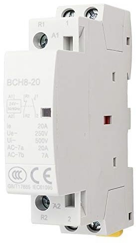 20A AC-Schütz 24V 1NO 1NC 2P Haushalt Schütz DIN-Schienenmontage 50Hz/60Hz | Geräuschloser Betrieb ohne Funkenbildung, hochwertige Isolierstoffe für mehr Sicherheit, Montage auf Hutschiene