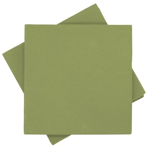 Unbekannt Servietten Tischdeko Grün Oliv Papierservietten 40 x 40 cm Partydeko Hochzeit Kommunion Konfirmation 20 Stück